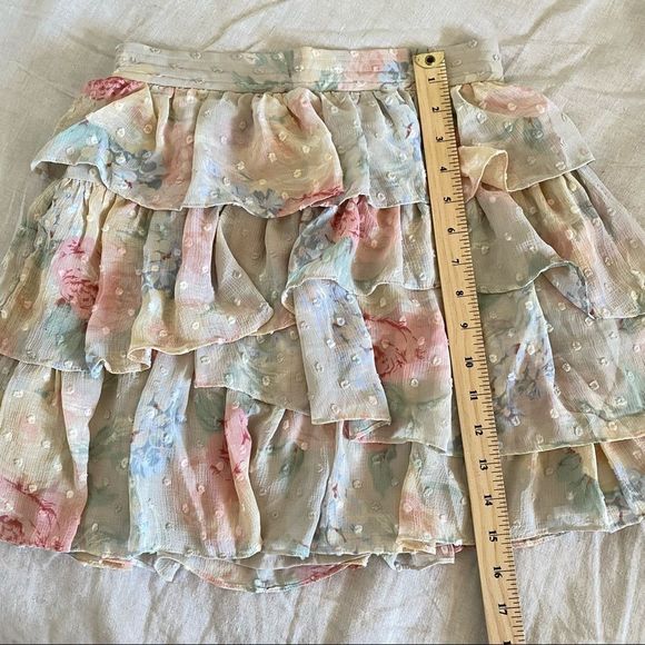 NWOT Revolve BARDOT Dobby Gypsy Mini Ruffle Skirt In Wall Floral - Picture 8 of 10